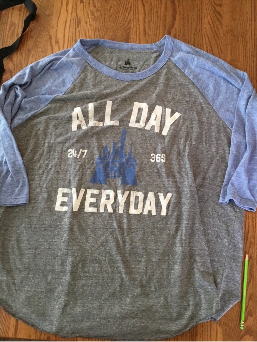 Disney Women’s Gray & Blue 'All Day Everyday' Raglan Tee XXL